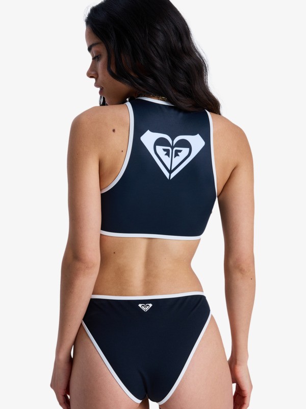 The Retro Essentials Crop Top Haut de bikini crop-top Noir Femme