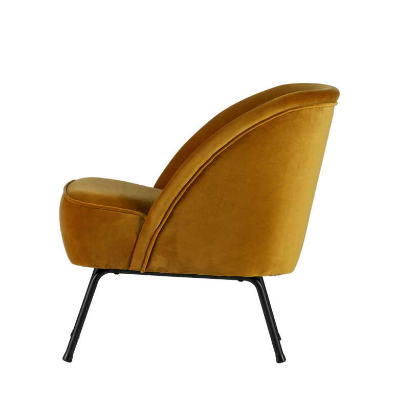 WOOOD Vogue fauteuil fluweel zwart