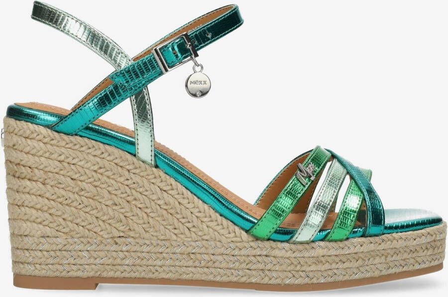 Mexx Noemi Pakina Sandalen Met Sleehak Dames Groen