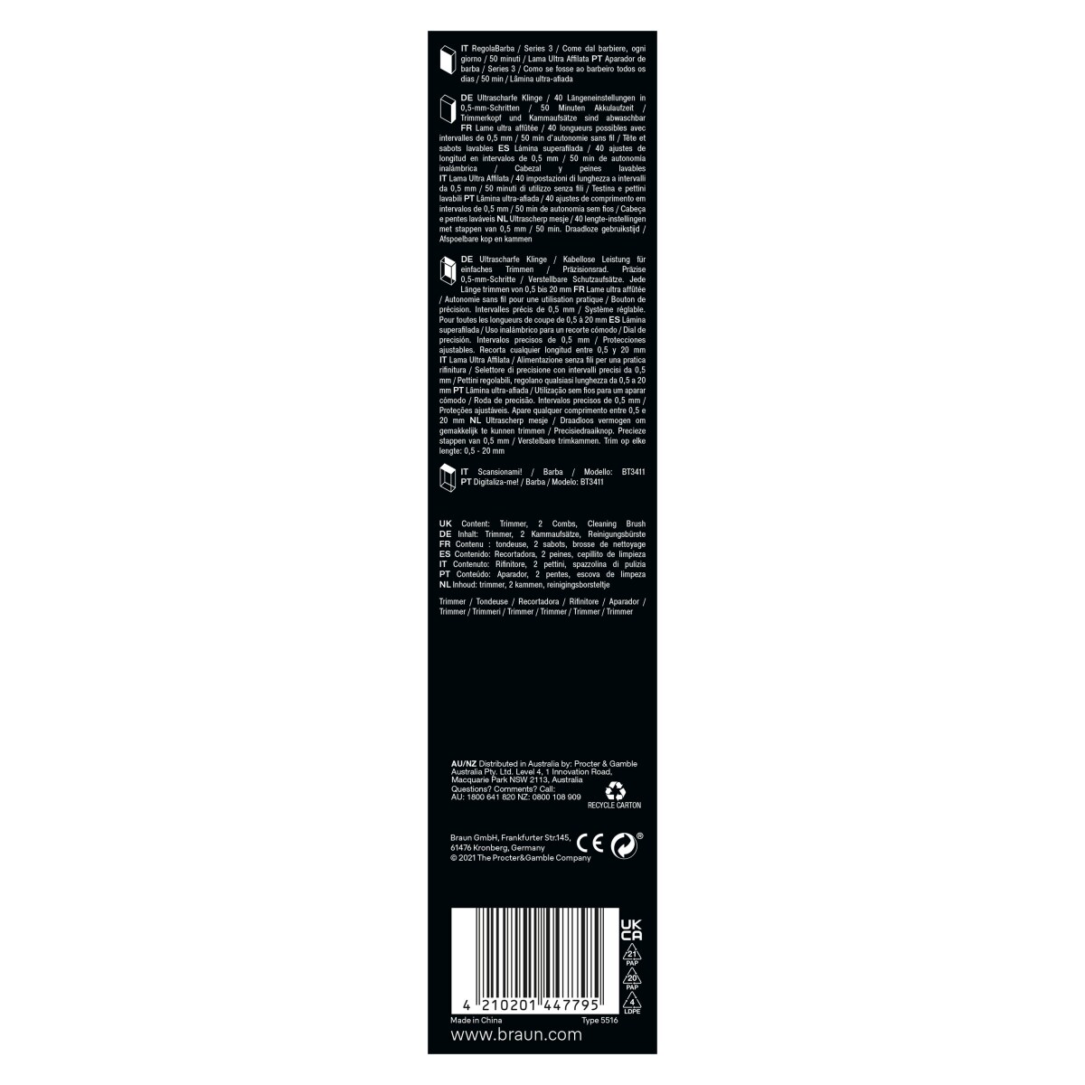 Braun Barttrimmer BT3411