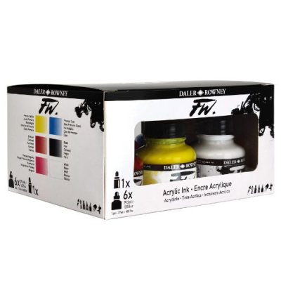 Daler Rowney FW Primary Ink Set : 6x29.5ml