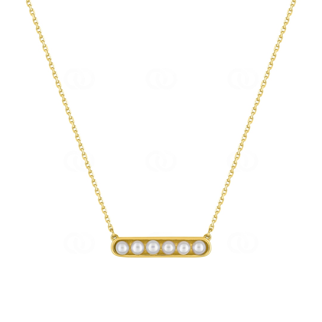 Collier 750/18 K Gelbgold mit Süsswasserzuchtperlen Ø 2.5mm