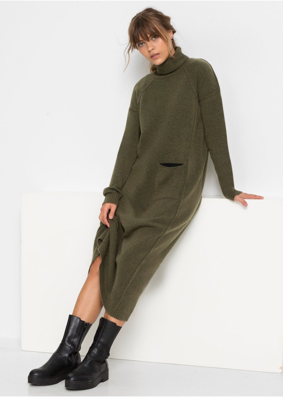 Robe en maille avec poche avec polyester recyclé