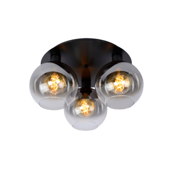 Lucide plafonnière Marius 3x60W zwart