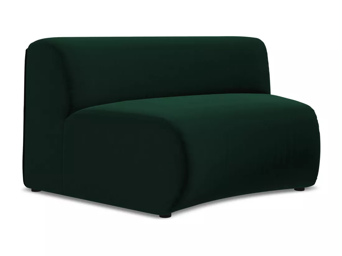 Fauteuil d'angle pour canapé modulable en velours - bouteille verte - EKAHI
