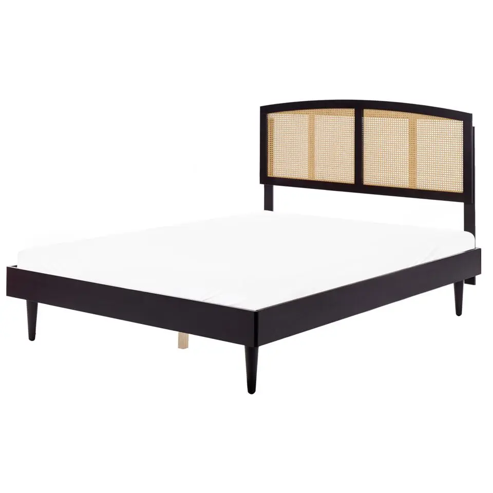 VARZY - Bed - Zwart - 160 x 200 cm - Rubberhout