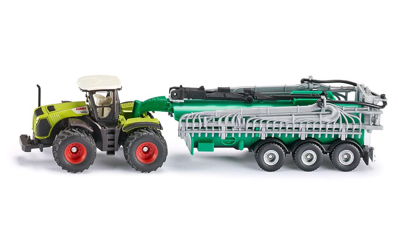Traktor Claas Xerion 5000 mit Fasswagen 1:87H0 Claas Xerion 5000 Traktor Modell mit Samson 3-Achs Fasswagen
