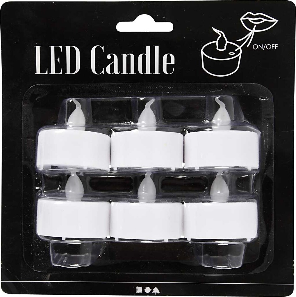 Led Fyrfadslys - H 35 MM - Ø 38 MM - 6 Stk