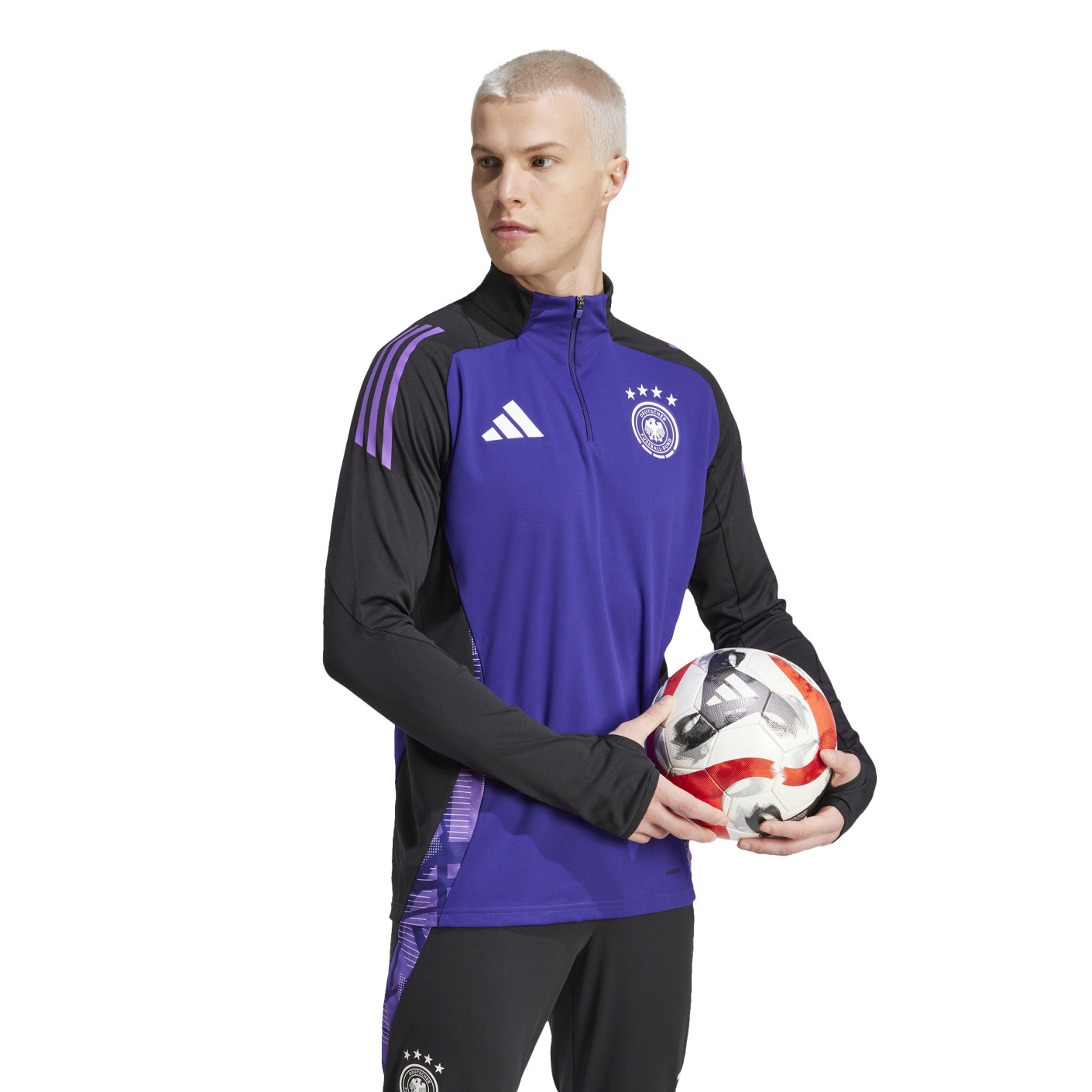 adidas Duitsland Trainingspak 1/4-Zip 2024-2026 Paars Zwart