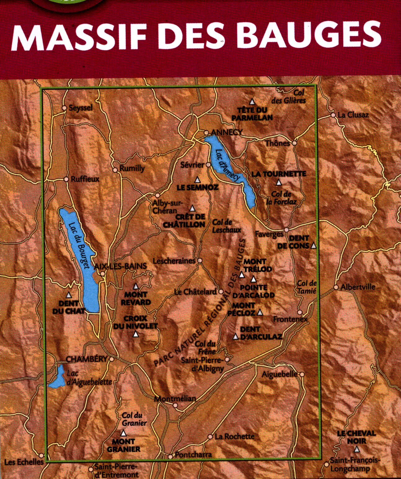 RANDO EDITIONS - A4 MASSIF DES BAUGES 1 50 000