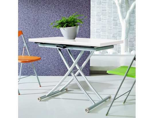 INTENSEDECO - Table basse relevable philadelphia blanc laqué