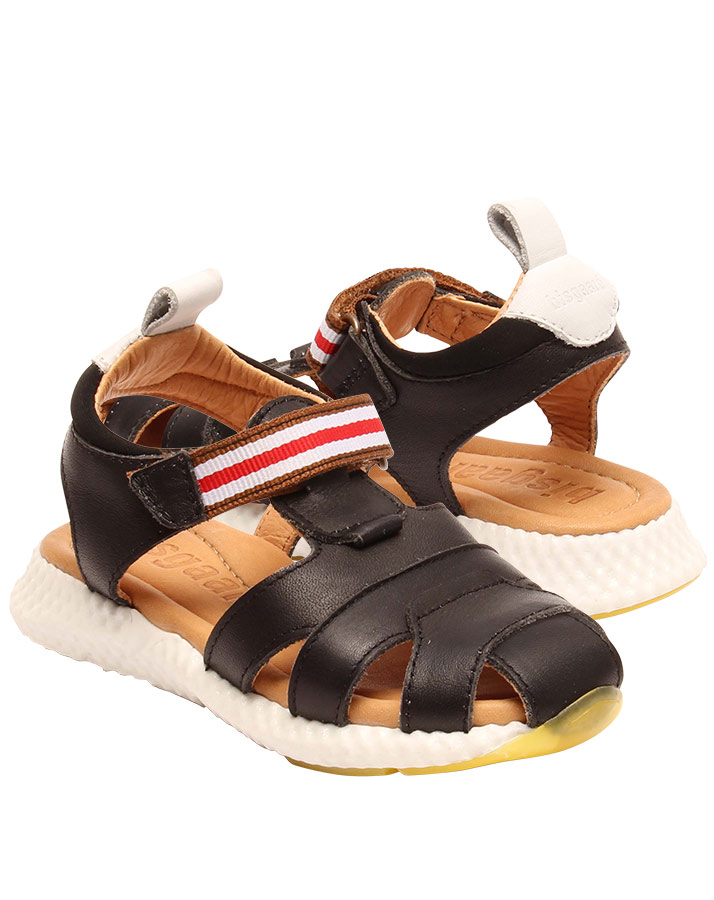 Leder-Sandalen ASK mit Zehenschutz in schwarz