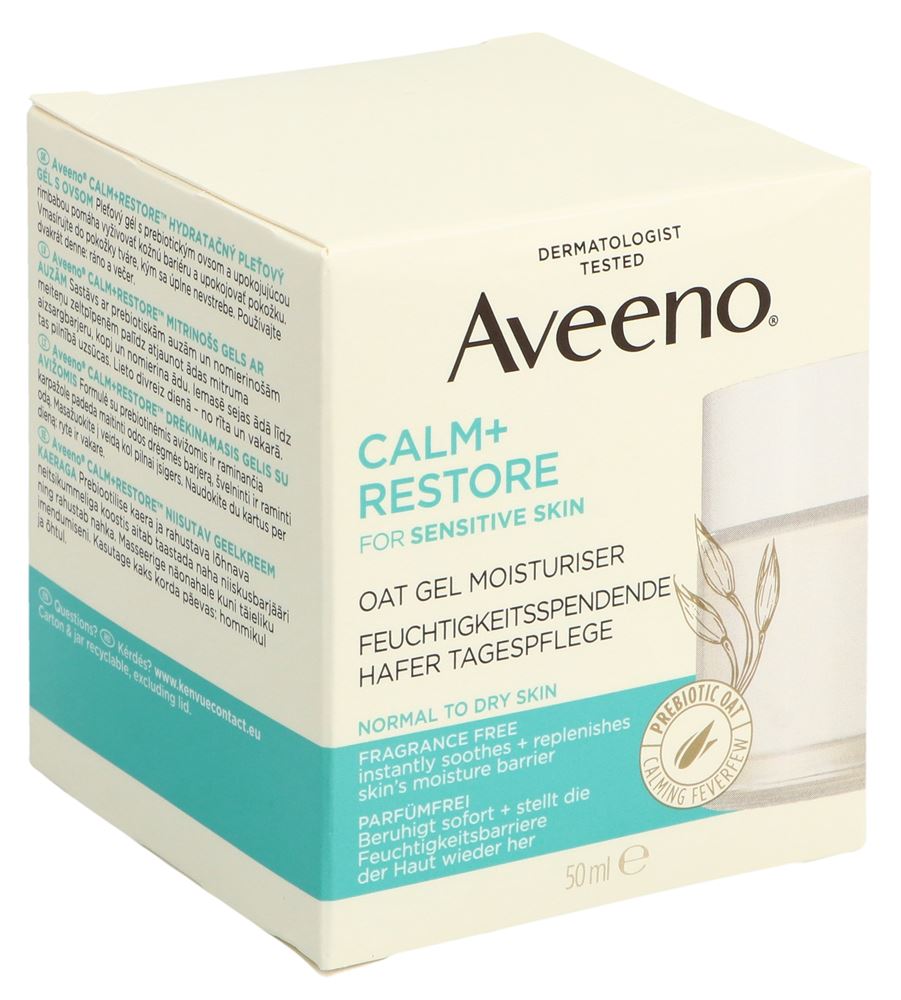 AVEENO Calm Restore Tagespflege Gel feuchtigkeitsspendend Hafer Topf 50 ml