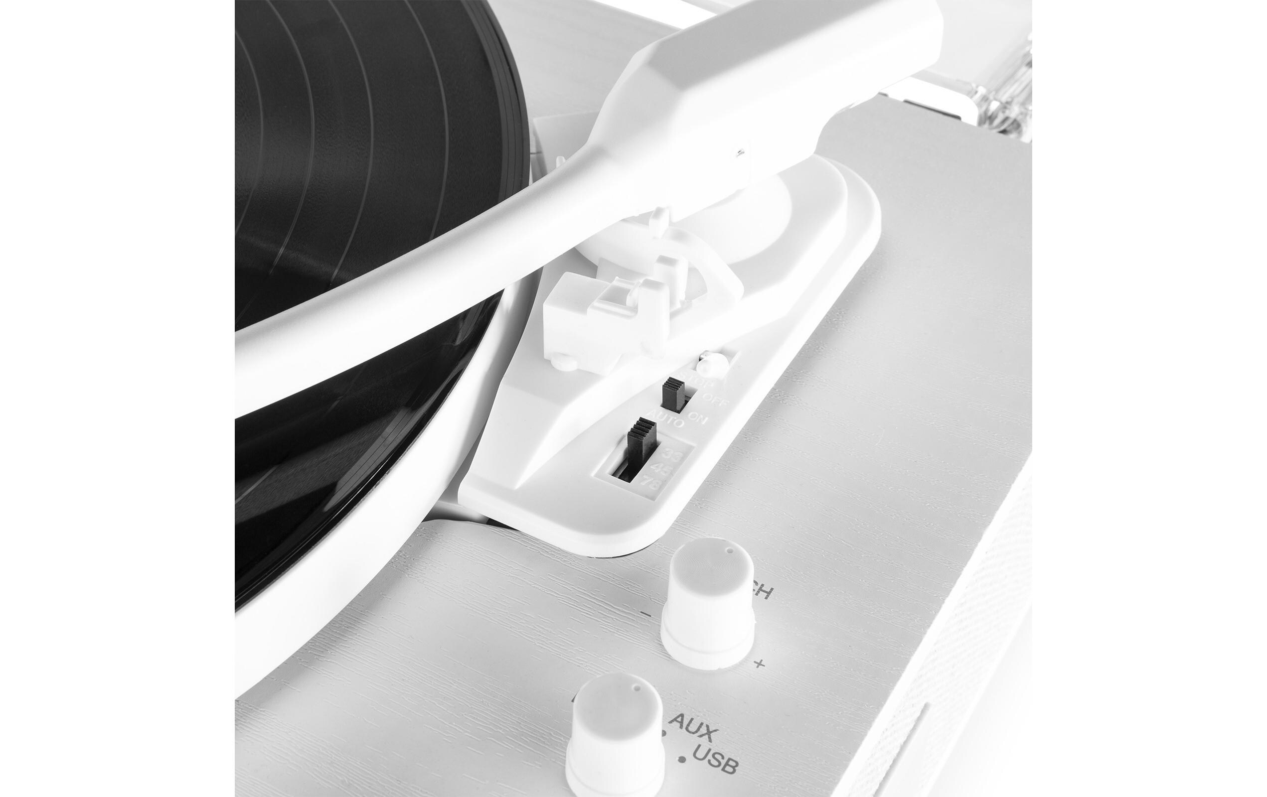 Plattenspieler mit Bluetooth RP162 Weiss<br>Retro Plattenspieler mit Bluetooth, USB-Player und Umwandlungsmöglichkeit für Schallplatten
