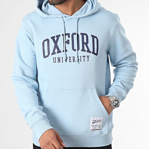 Sweat Capuche Oxford Bleu Clair Bleu Marine