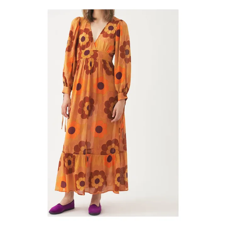 Antik Batik Robe Longue Suny Gaze de Coton | Caramel