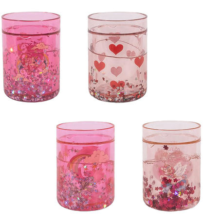 Konges Sløjd Glitter Becher - 4er-Pack - Pink Mix