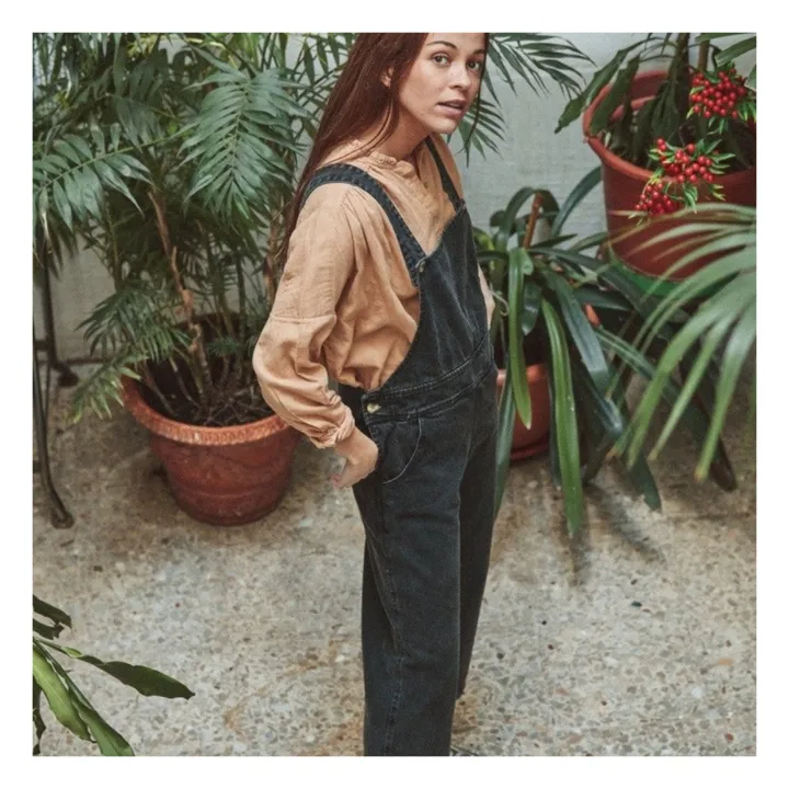 Poudre Organic Salopette Denim Quetsche - Collection Femme  | Noir