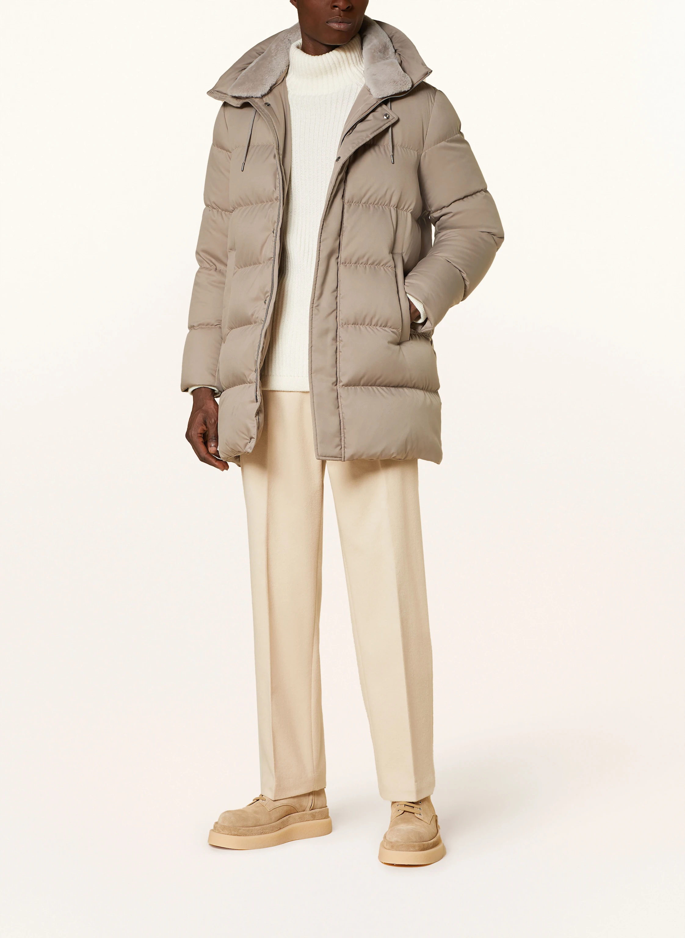 HERNO Daunenjacke mit abnehmbarem Kunstfell