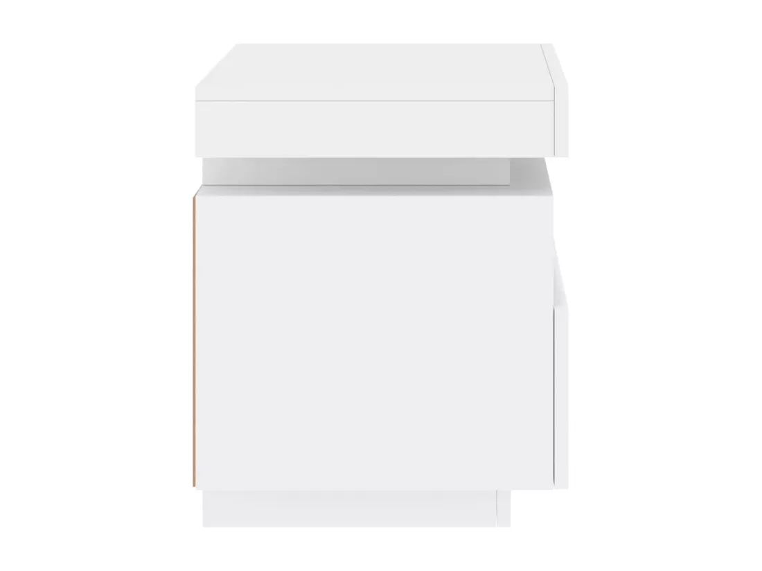 Armoire de chevet avec lumières LED blanc 40x39x48,5 cm