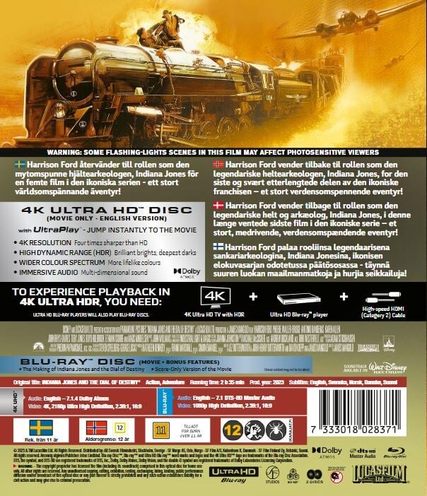 Indiana Jones 5 - And The Dial Of Destiny - 4K Ultra HD Blu-Ray