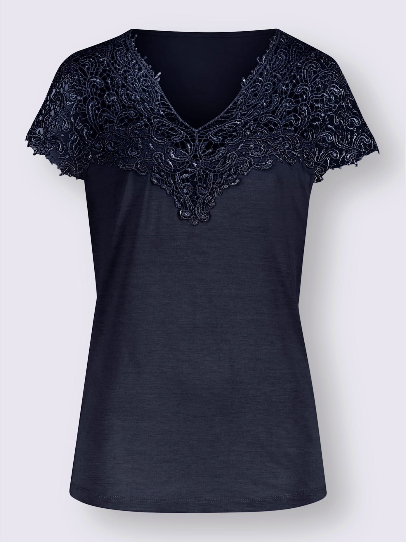 T-shirt en dentelle empiècement en dentelle