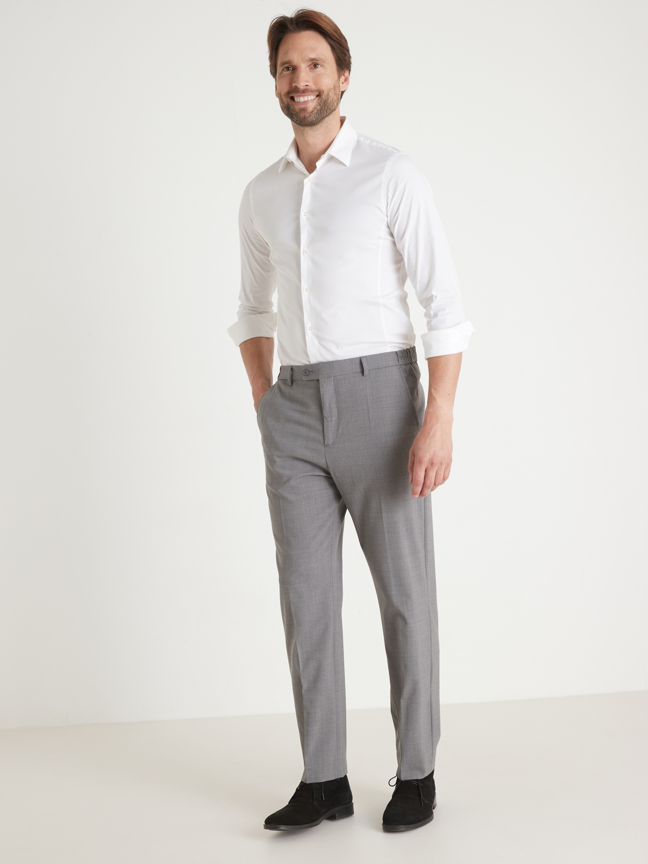 Pantalon ville élastiqué 43% laine