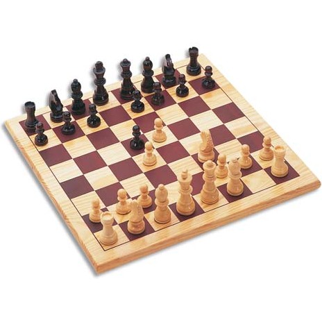 Jeu d'échecs plateau 30x30cm pièces en bois massif 2 joueurs dès 7 ans