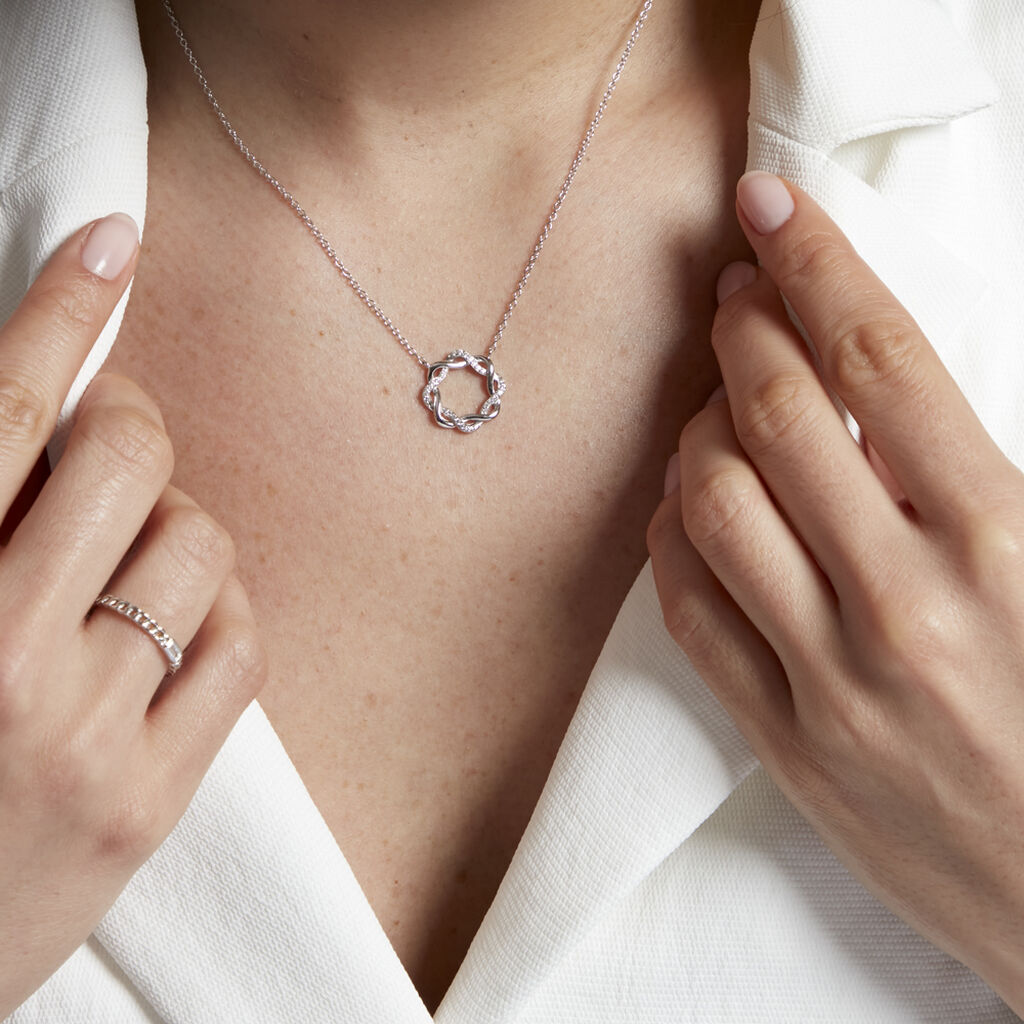 Collier Calandra Argent Blanc Oxyde De Zirconium
