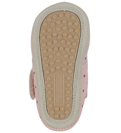 Pom Pom Leder-Krabbelschuhe - Anfänger Klettband Print - Dusty R