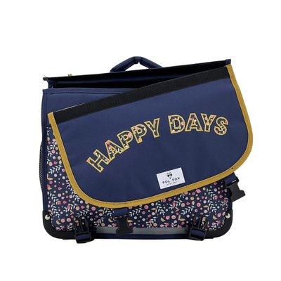 Cartable réversible Happy Blue 41 cm - 2 compartiments - liberty - Pol Fox