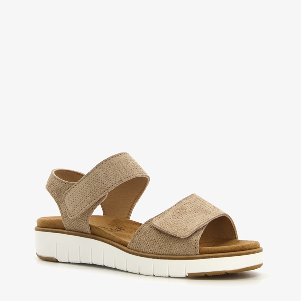 Hush Puppies leren dames sandalen taupe
