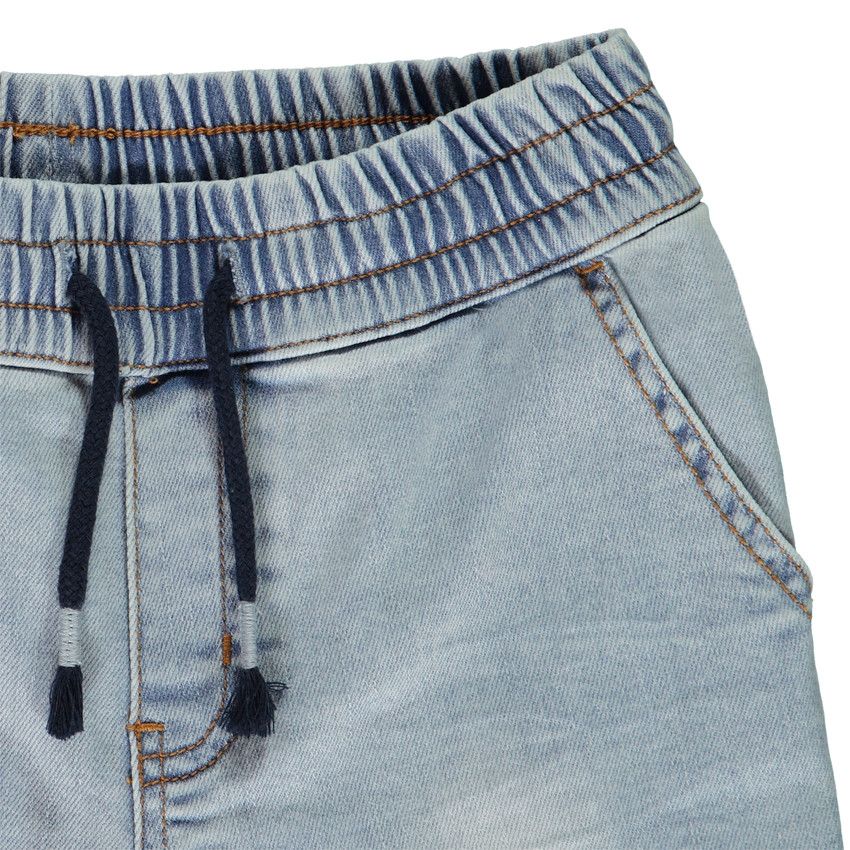 Bermuda effet jean à taille élastiquée pour garçon - Bleu