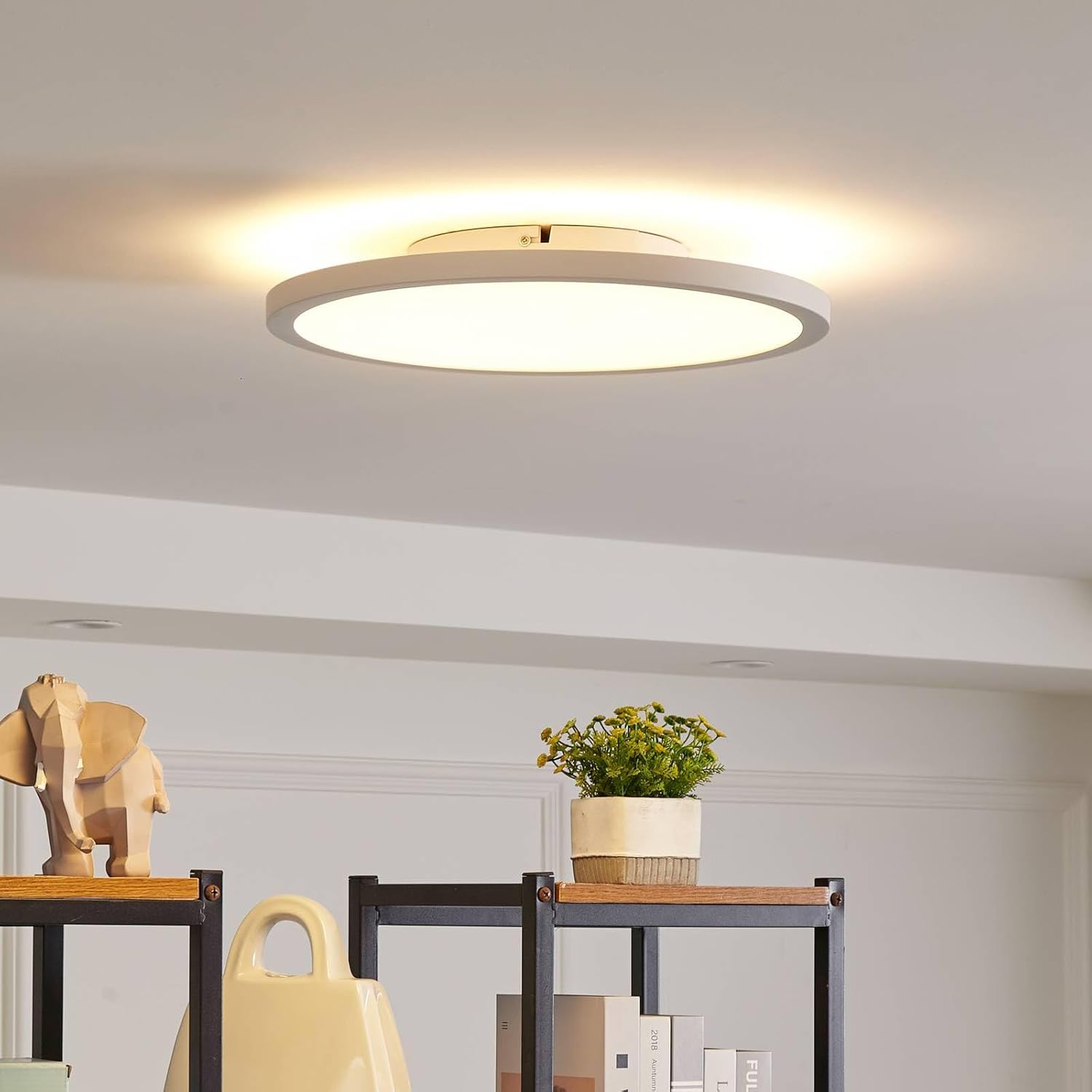 Arcchio LED Deckenleuchte Brenda dimmbar mit Leselampe (Modern) in Weiß, Lampe Deckenlampe Wohnzimmerleuchte