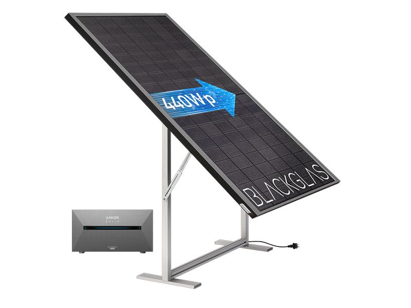 BLACKGLAS Solaranlage ECOzoom 440 Wp Das All-in-One Balkonkraftwerk