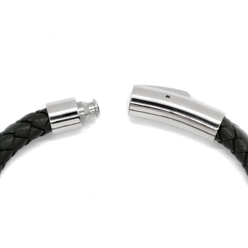 Bracelet Homme cuir marron et détail bleu 