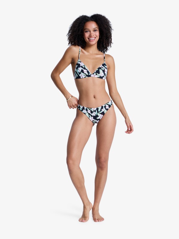 Printed Essentials Cheeky Bas de bikini culotte brésilienne Noir Femme
