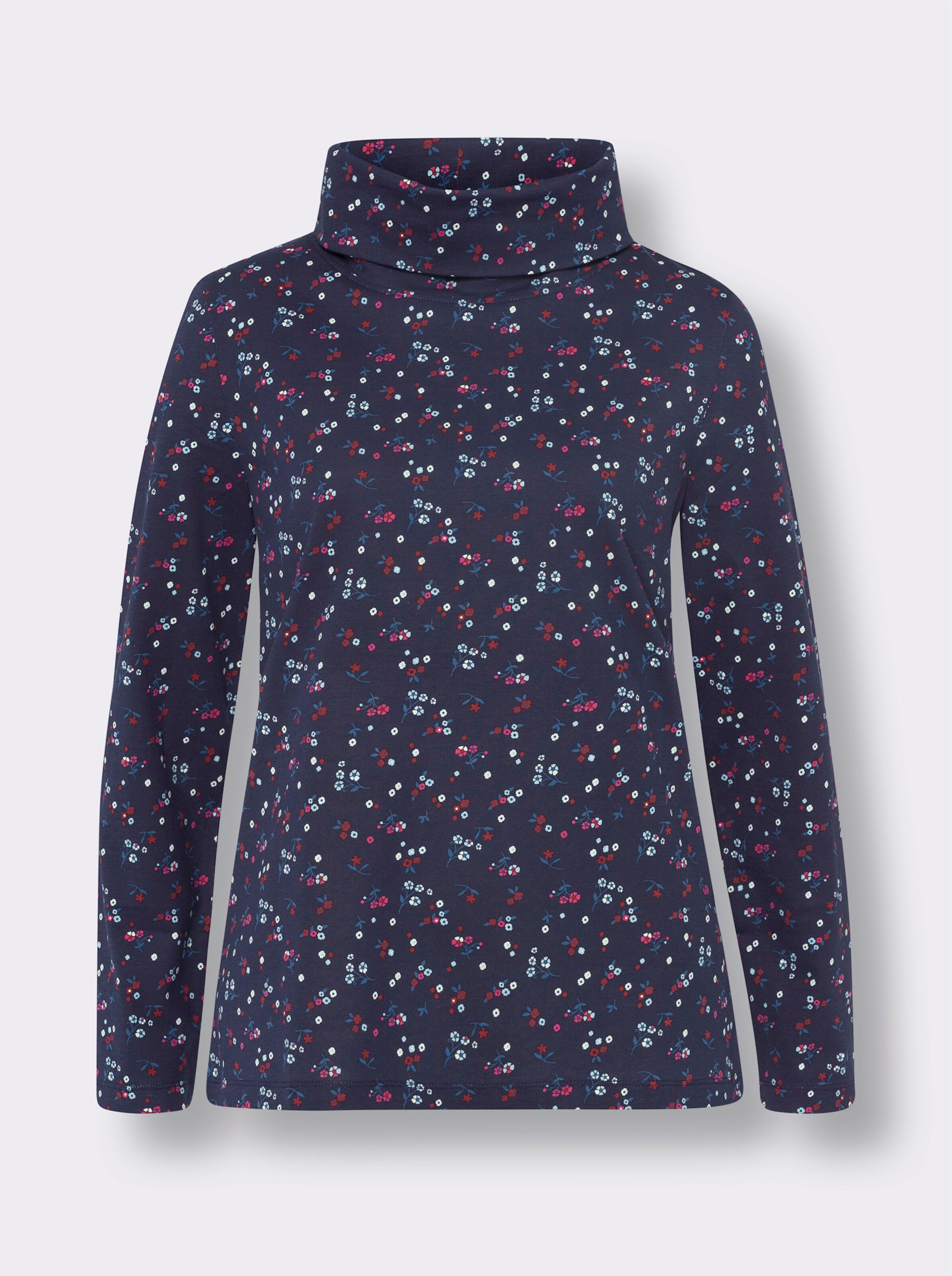 Rollkragenshirt mit Blümchenmuster