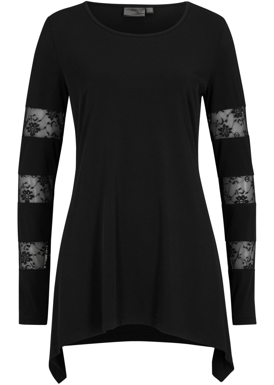 T-shirt manches longues à dentelle et pans