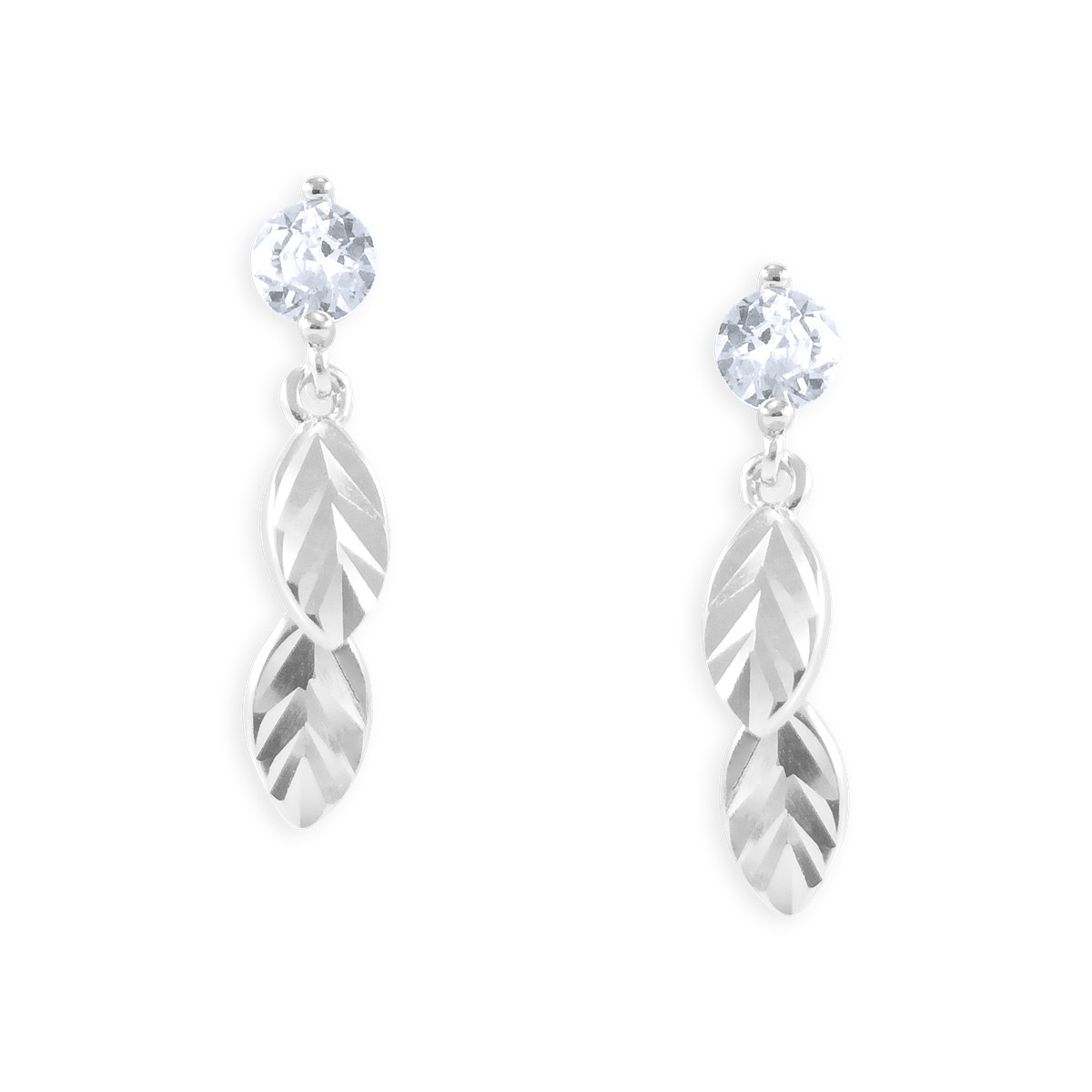 Boucles d'oreilles en argent 925 rhodié avec oxyde de zirconium