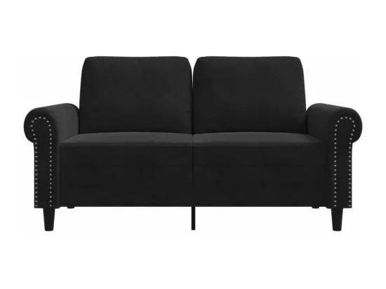 Canapé à 2 places Noir 120 cm Velours