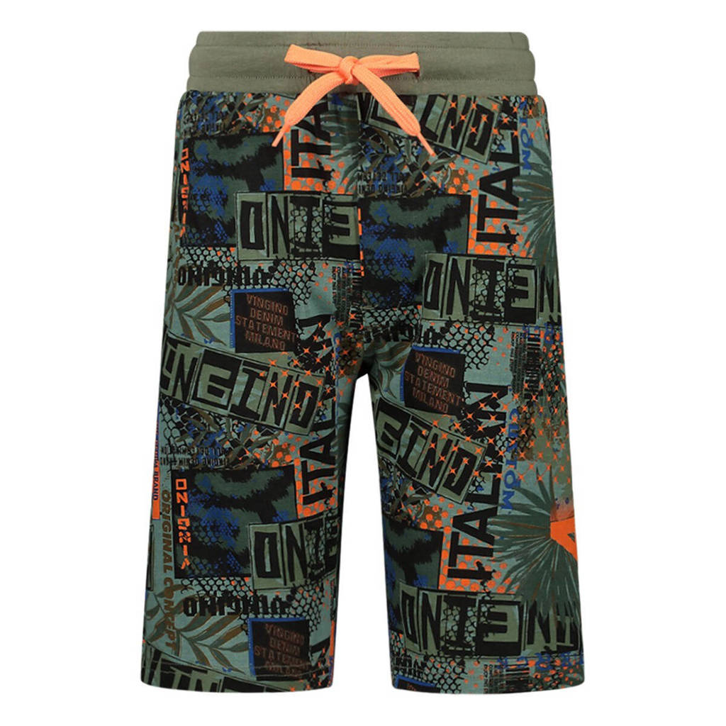 Vingino shortama met all over print oranje/army
