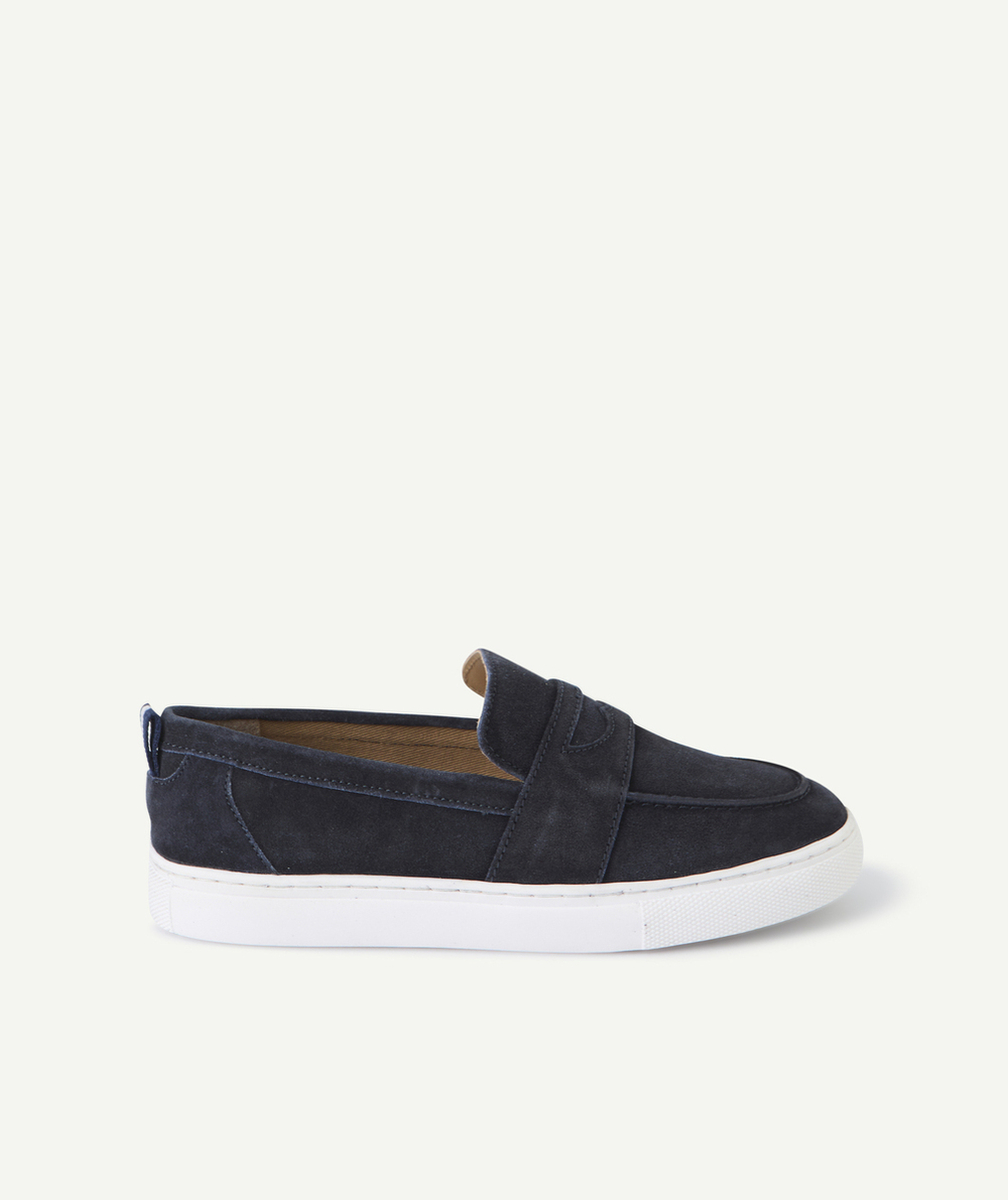 chaussures garçon en cuir bleu marine