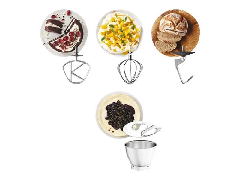 Kenwood Titanium Chef Baker KVC65.001WH - Køkkenmaskine - 1200 W - hvid/champagnecreme