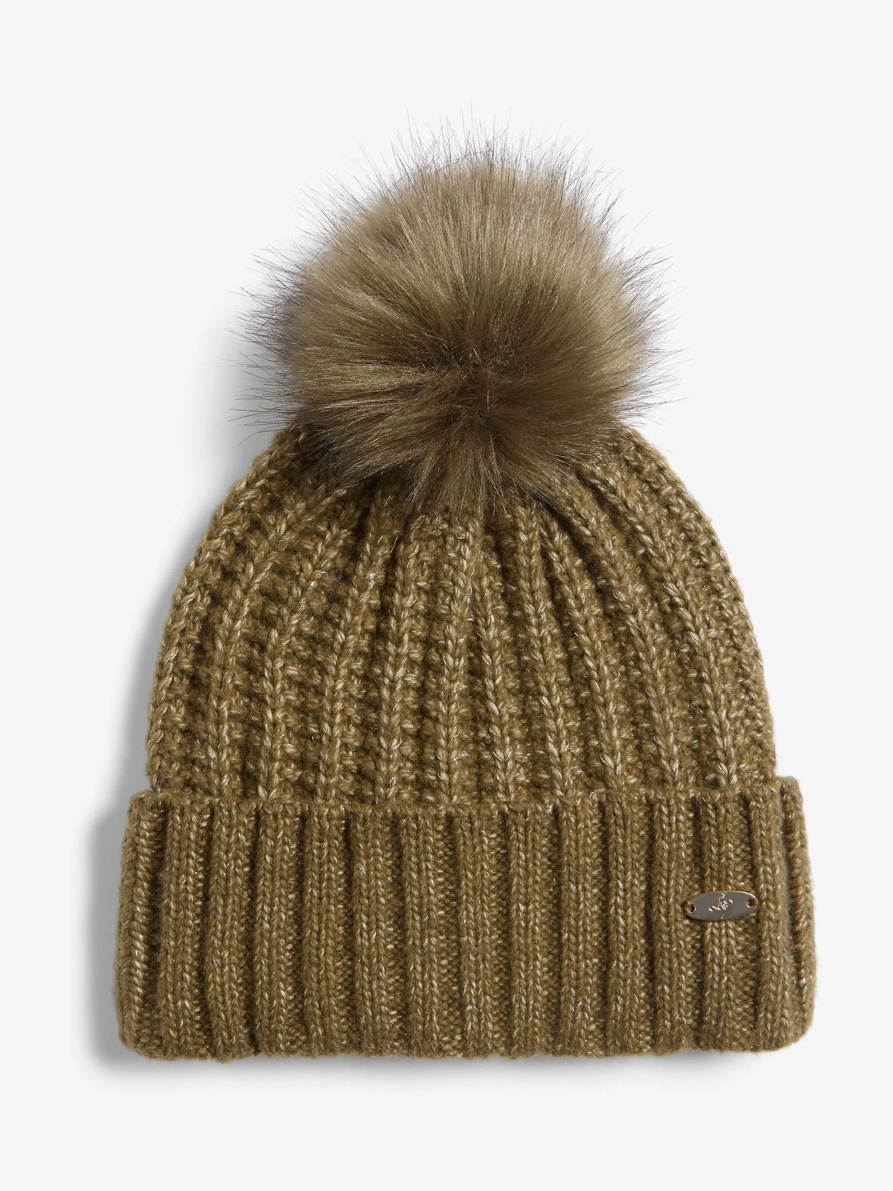 Olijfgroen - Lipsy Shimmer Ribbed Pom Hat