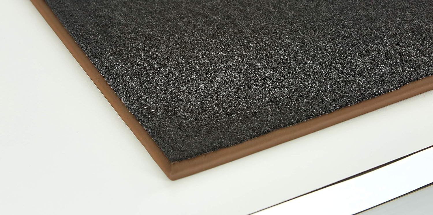 Schreibtischunterlage 680 x 490 mm Leder mit Kantenschutz gewinkelt / 90° abgewinkelt braun für USM HALLER TISCH