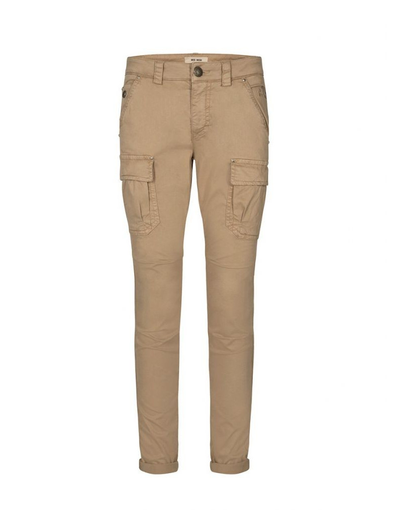 MOS MOSH PANTALON CARGO DÉTAILS CLOUS BEIGE