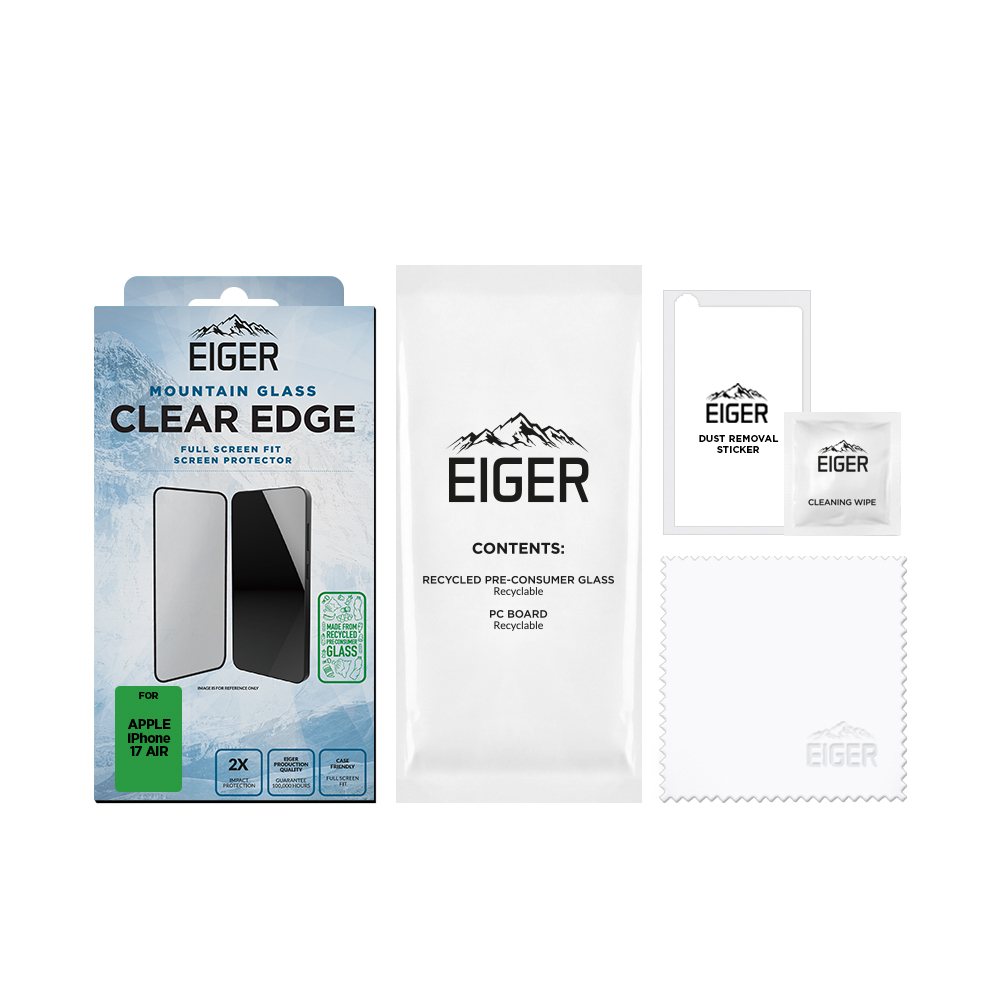 iPhone Air Mountain Glass Clear Edge Panzerglas 3D Displayschutz Case Friendly (EGSP01063)