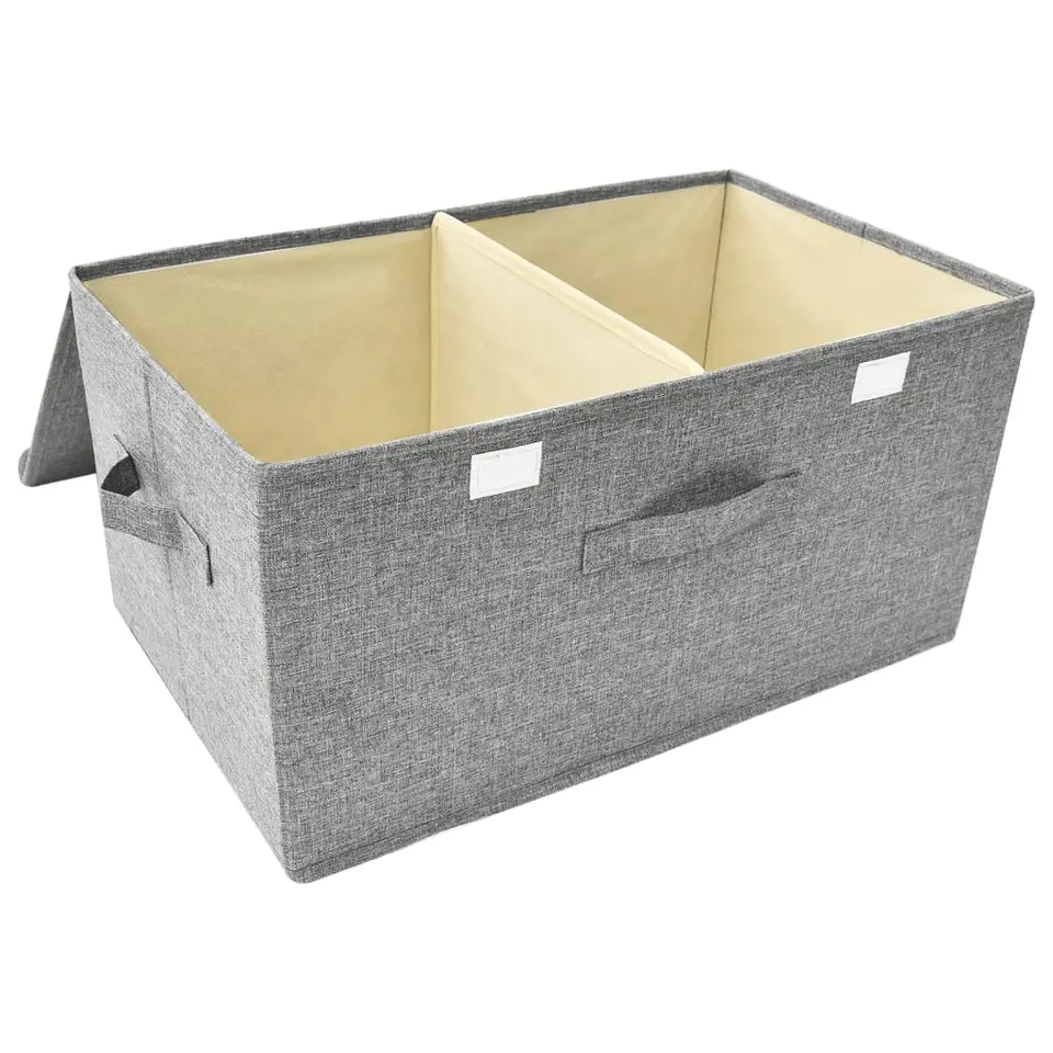 vidaXL - Opbergbox Opbergboxen - Grijs - Stof - 2 stuks