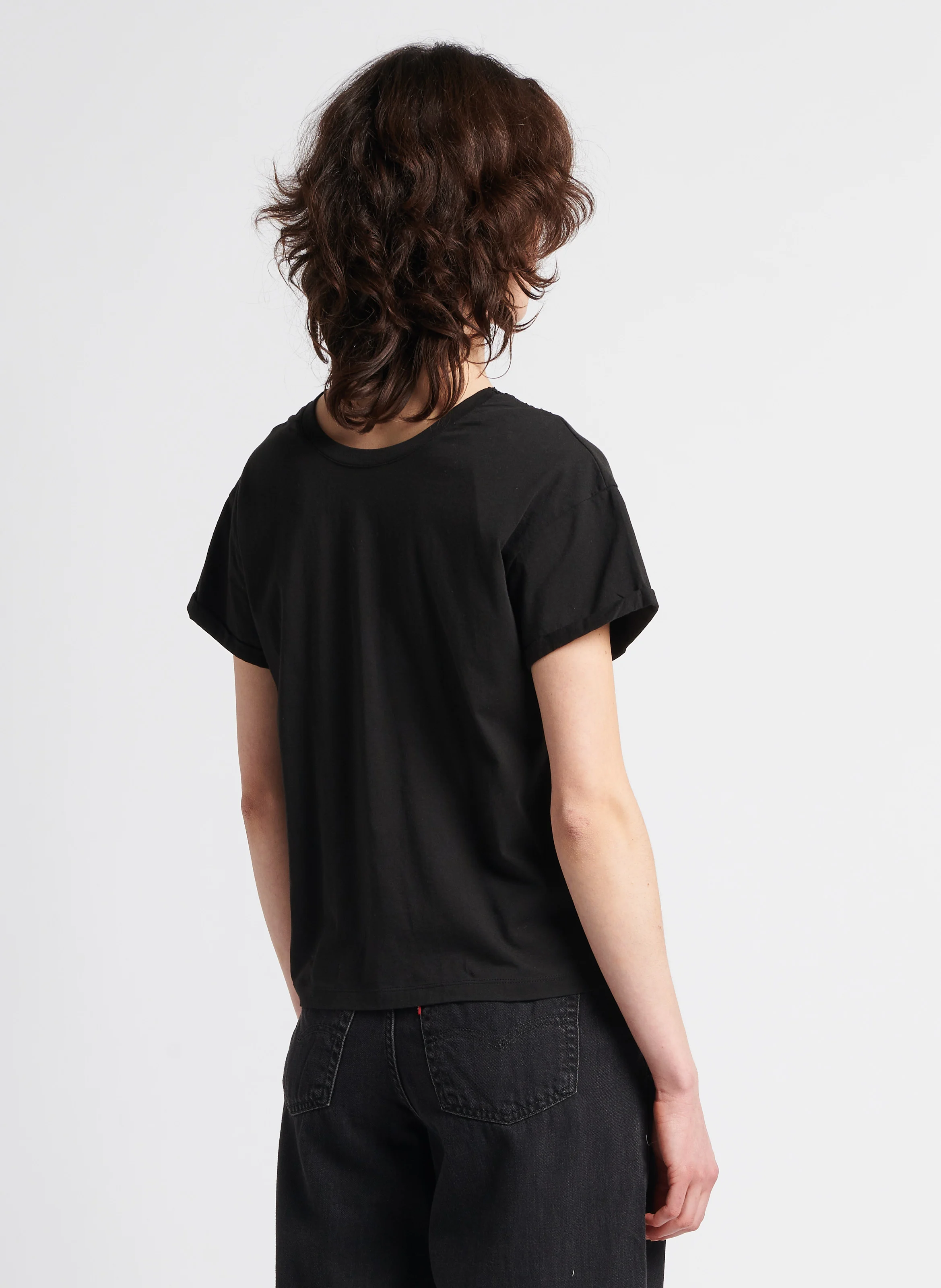 Tee-shirt réversible dentelle en coton | Noir